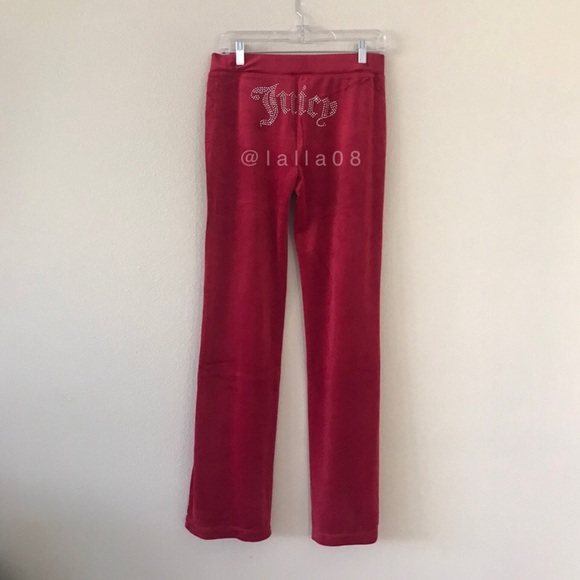 JUICY COUTURE Velour OG Bling Tracksuit Hoodie & Pant Set Coco Red Size S - Picture 9 of 15